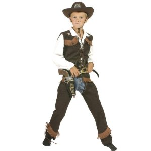 Cowboy Kostüm, Cowboyweste und Chaps, Größe 128
